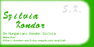 szilvia kondor business card